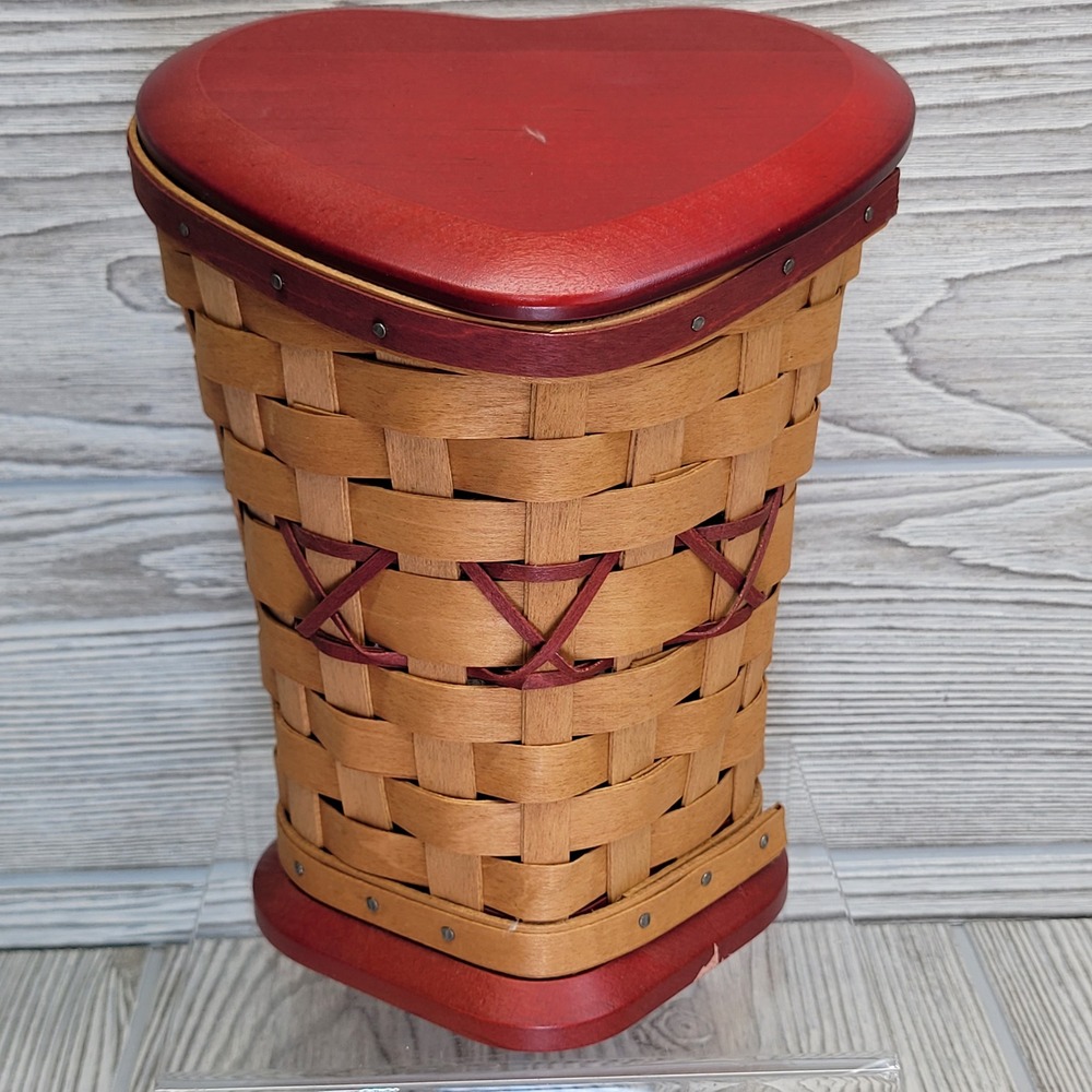 Longaberger Sweetheart True Love Basket 2008 Red‎ Heart Lid Protector Primitive